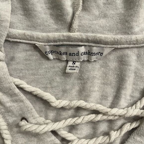 Cupcakes And Cashmere‎ Swing Hoodie Women's Small Gray Lace Up Long Sleeve - Picture 3 of 6